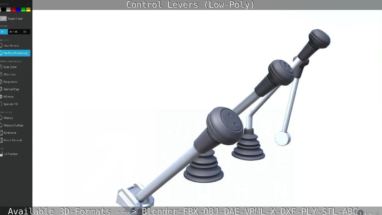 Control Levers - Low Poly Low-poly 3D model_54