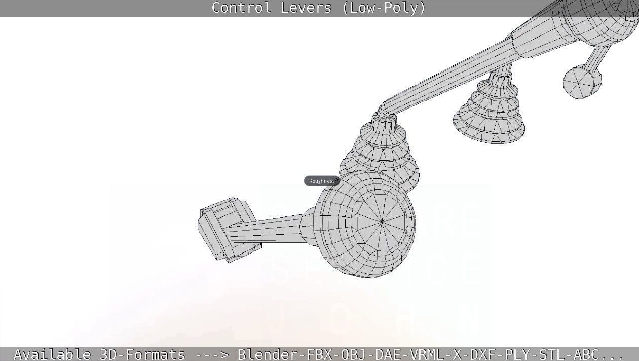 Control Levers - Low Poly Low-poly 3D model_26