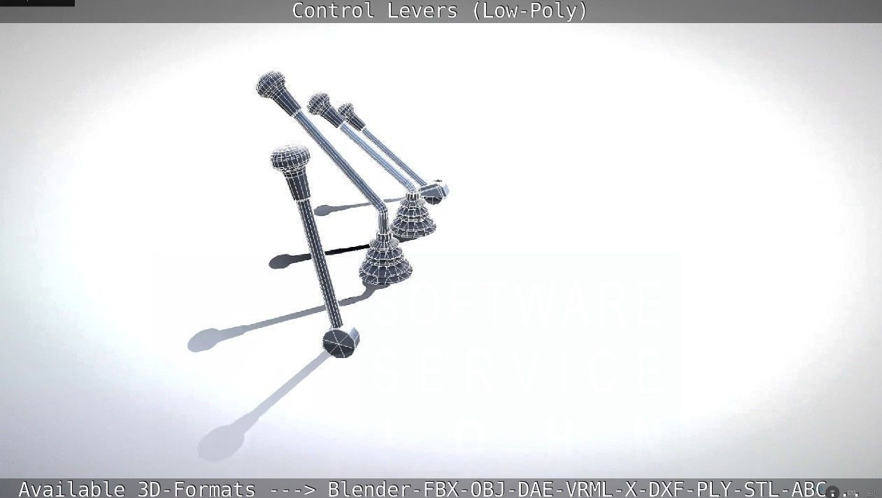 Control Levers - Low Poly Low-poly 3D model_74
