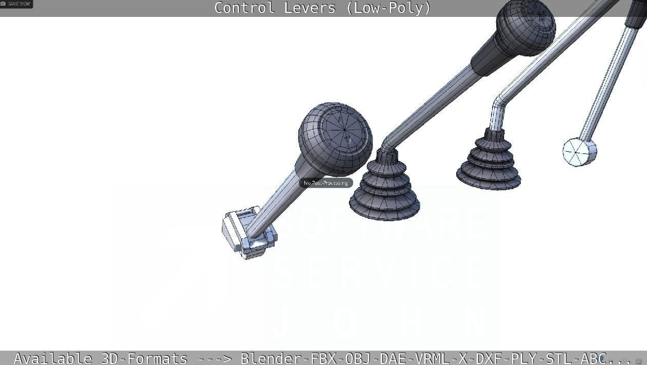 Control Levers - Low Poly Low-poly 3D model_29