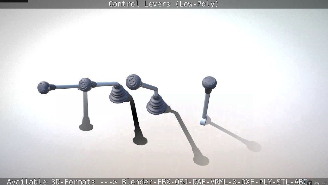 Control Levers - Low Poly Low-poly 3D model_69