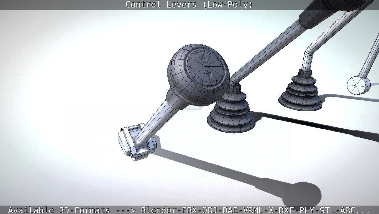 Control Levers - Low Poly Low-poly 3D model_28