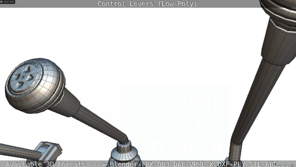 Control Levers - Low Poly Low-poly 3D model_16