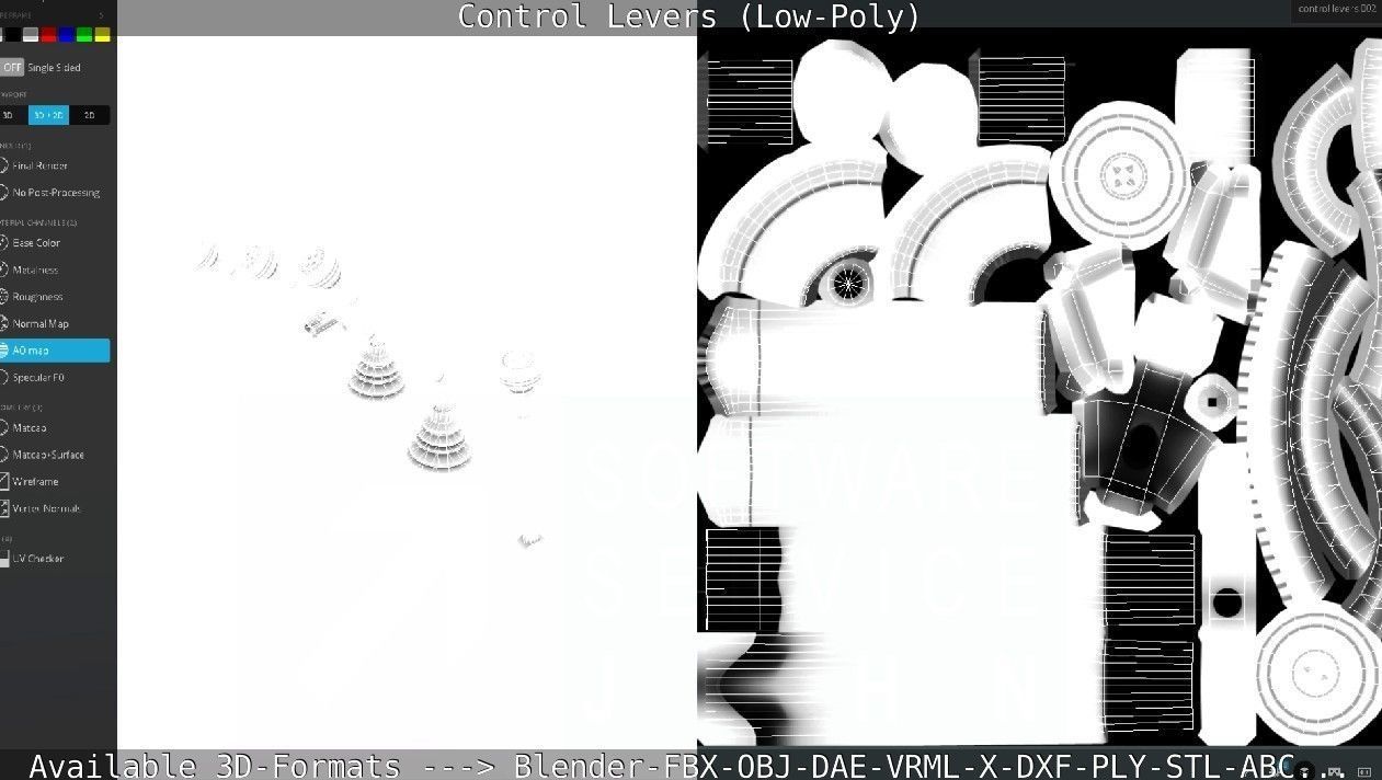 Control Levers - Low Poly Low-poly 3D model_52