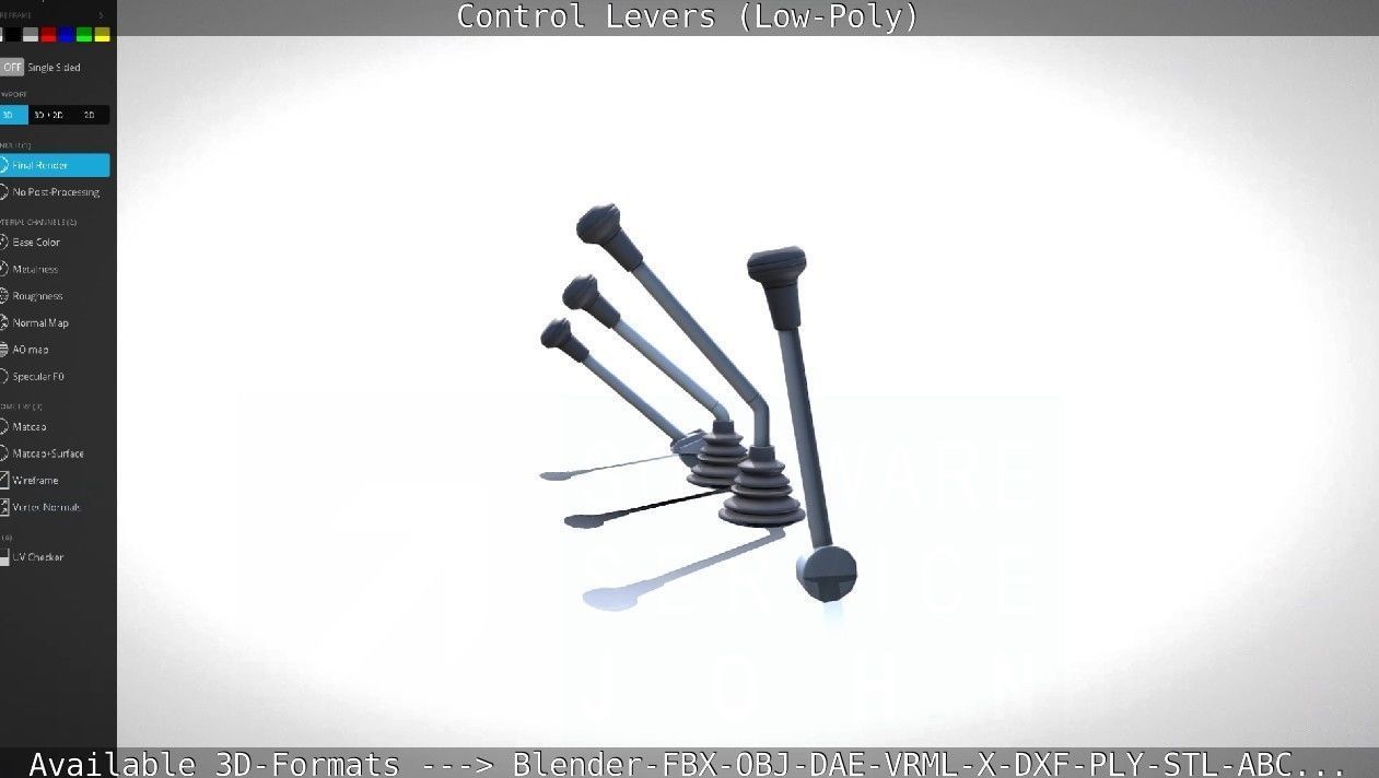 Control Levers - Low Poly Low-poly 3D model_66