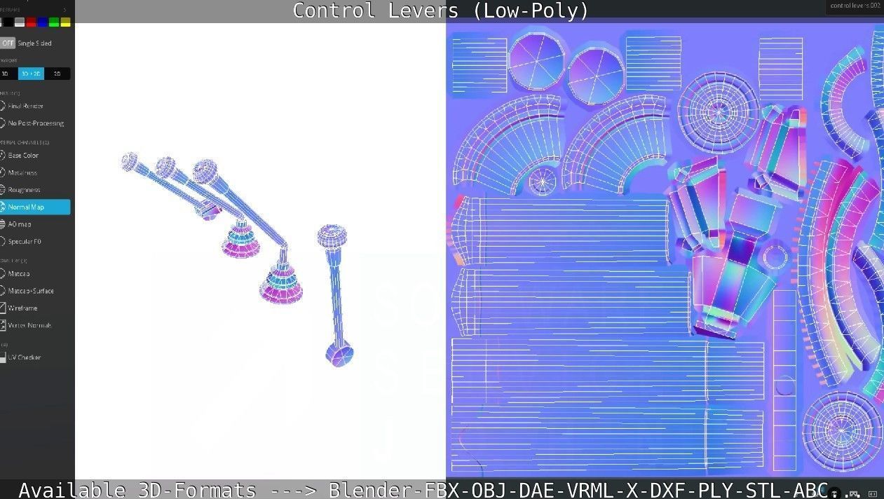 Control Levers - Low Poly Low-poly 3D model_49