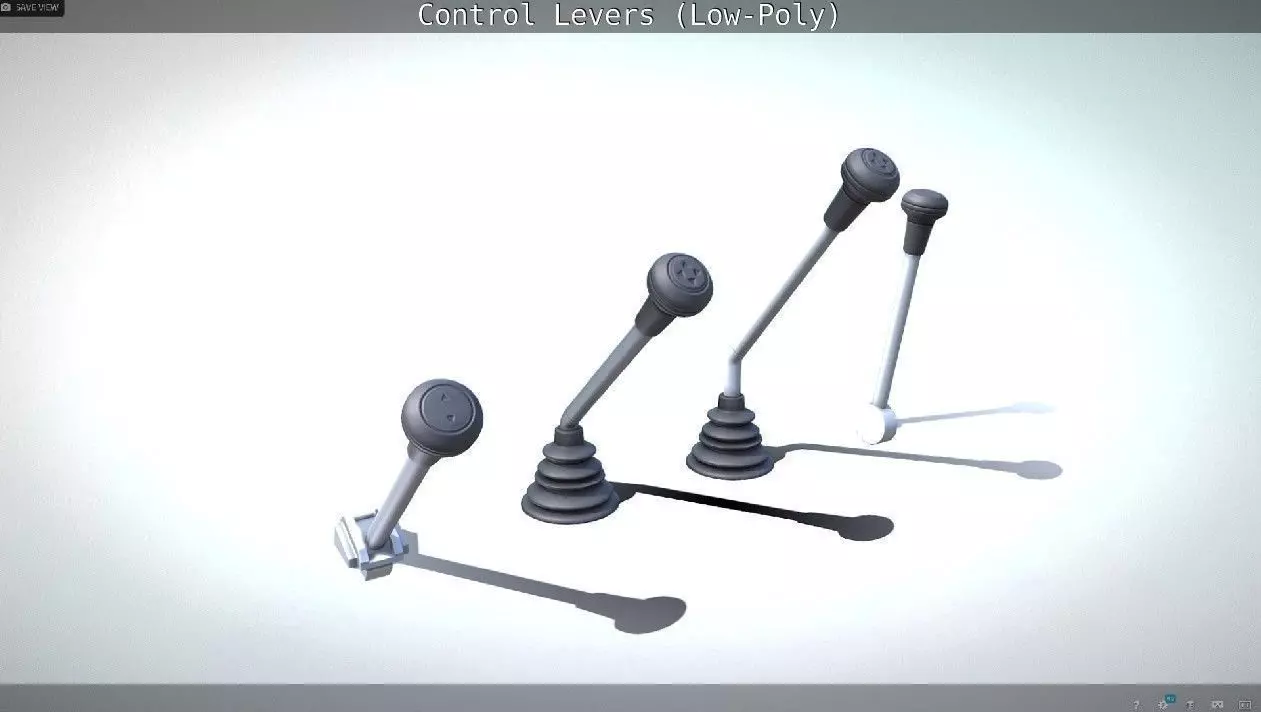 Control Levers - Low Poly Low-poly 3D model_0