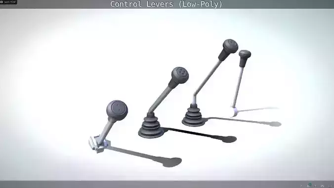 Control Levers - Low Poly Low-poly 3D model