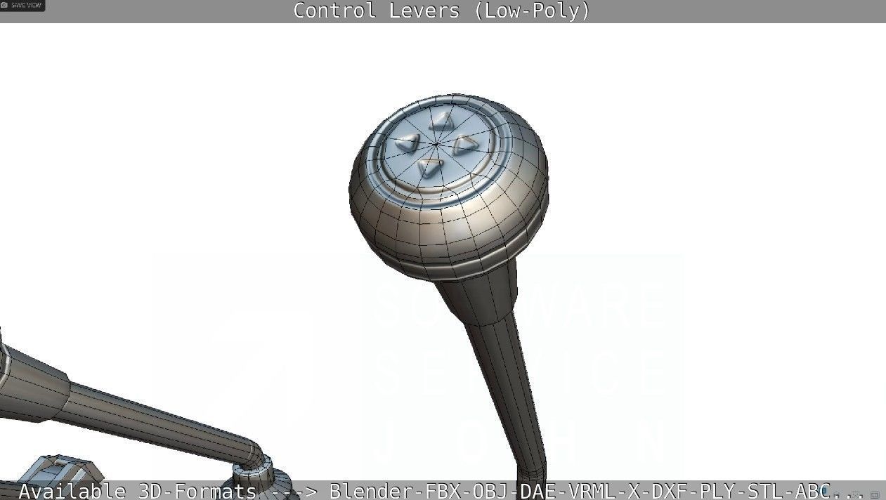 Control Levers - Low Poly Low-poly 3D model_15