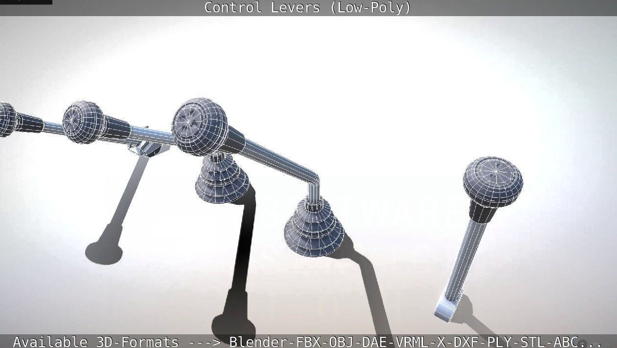 Control Levers - Low Poly Low-poly 3D model_71