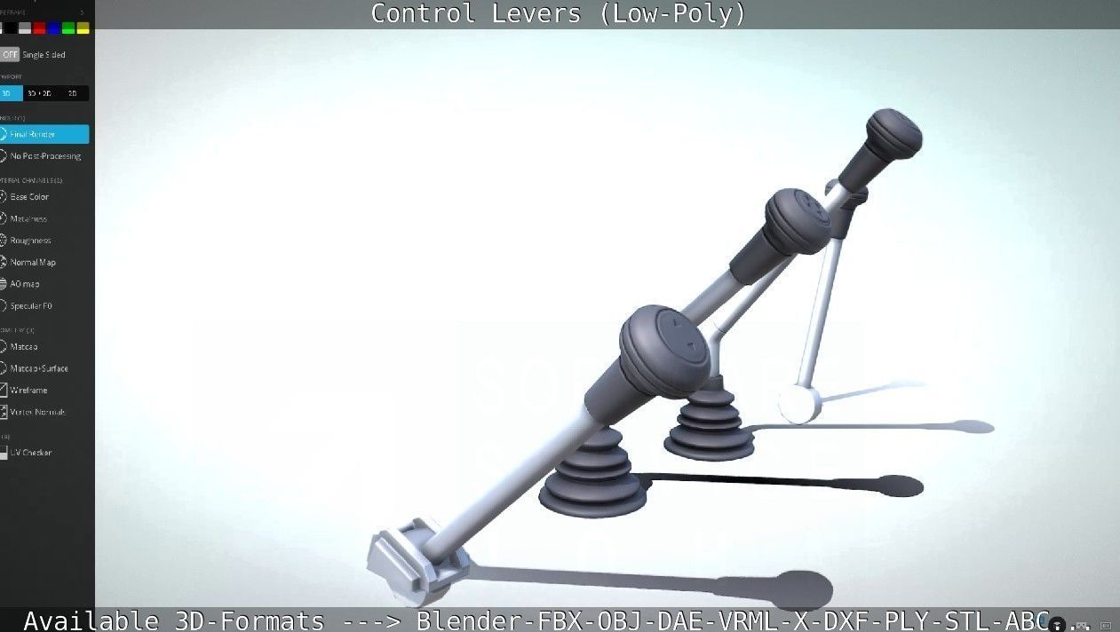 Control Levers - Low Poly Low-poly 3D model_55