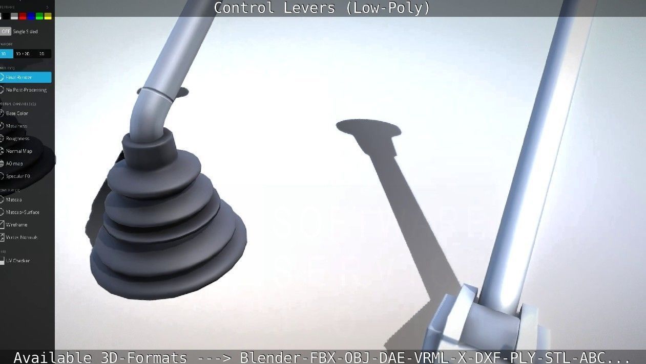 Control Levers - Low Poly Low-poly 3D model_59