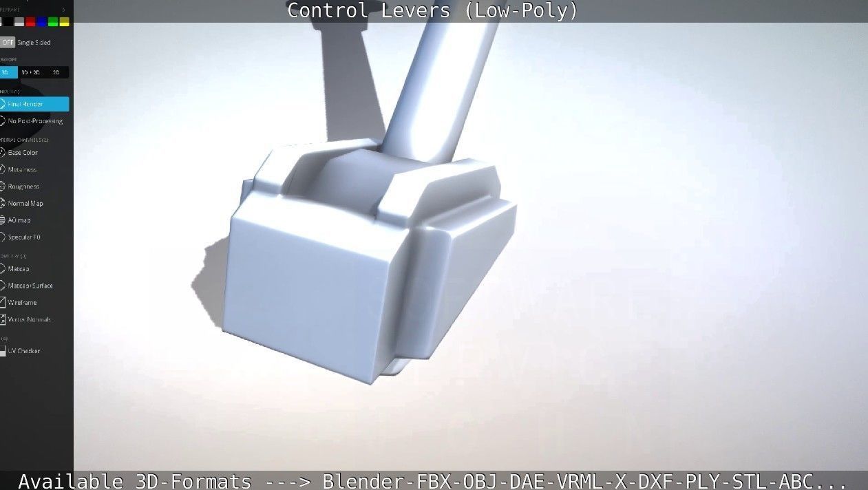 Control Levers - Low Poly Low-poly 3D model_60