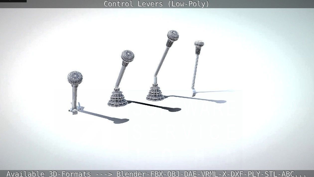 Control Levers - Low Poly Low-poly 3D model_76