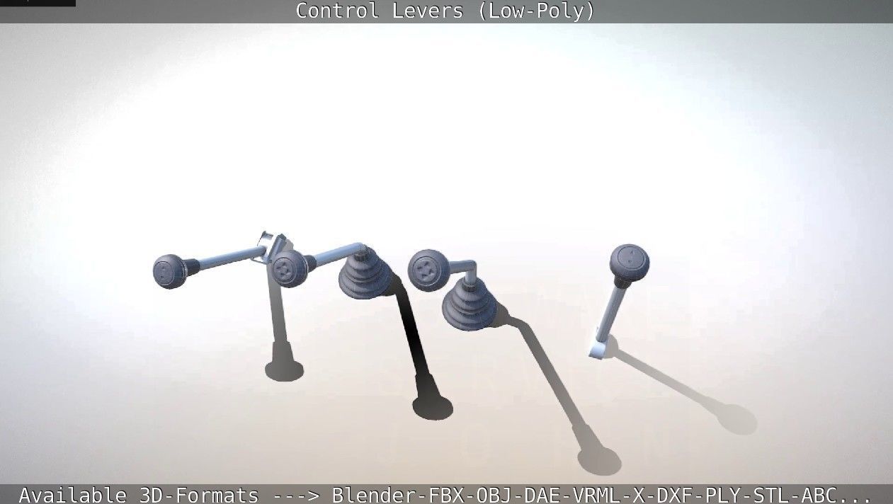 Control Levers - Low Poly Low-poly 3D model_70