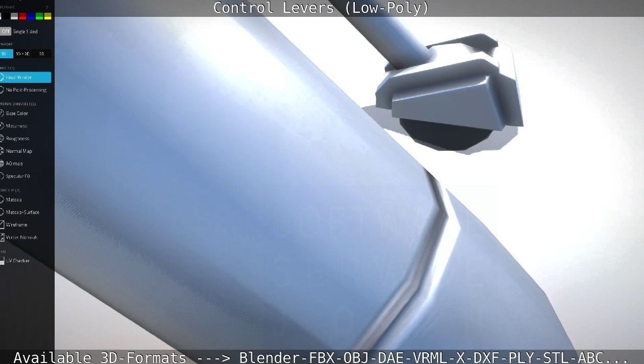 Control Levers - Low Poly Low-poly 3D model_62