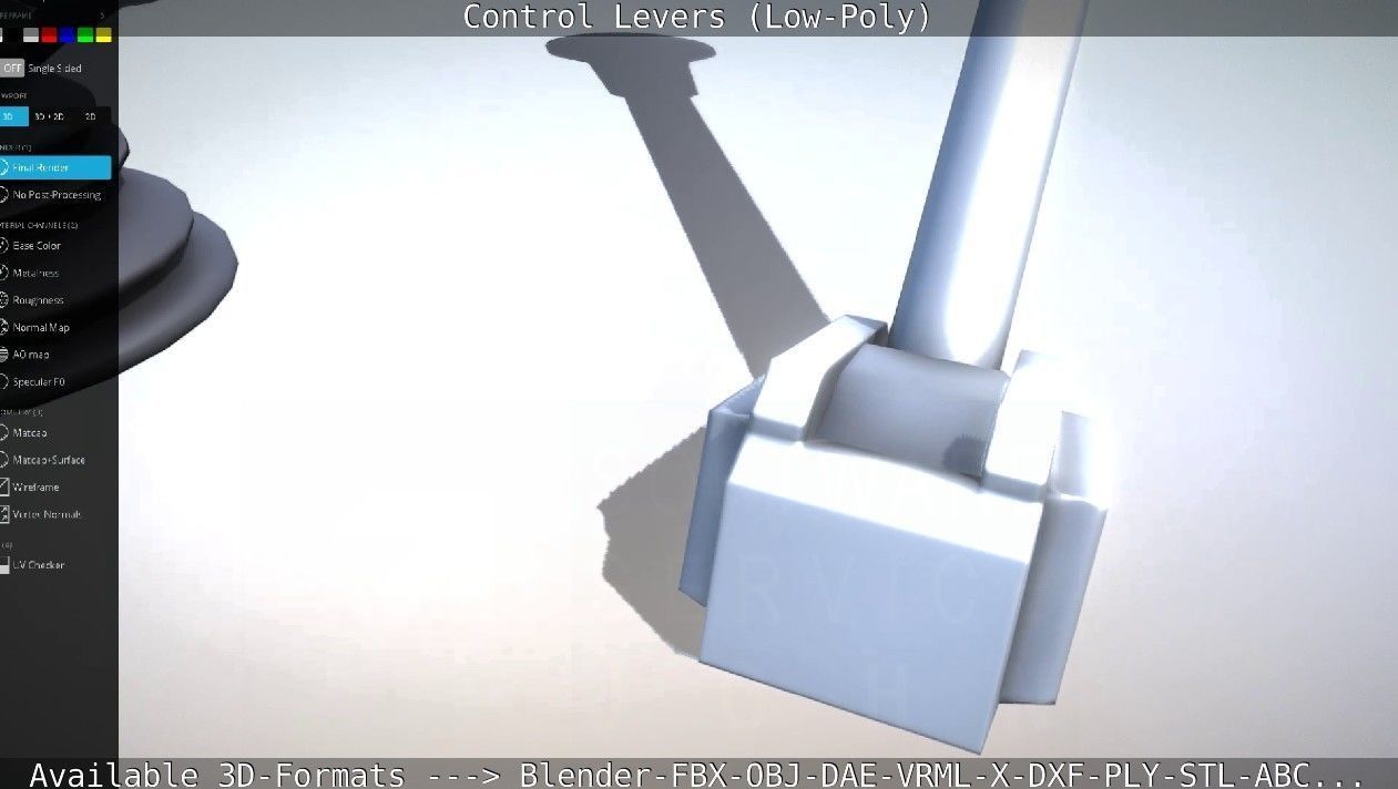 Control Levers - Low Poly Low-poly 3D model_61