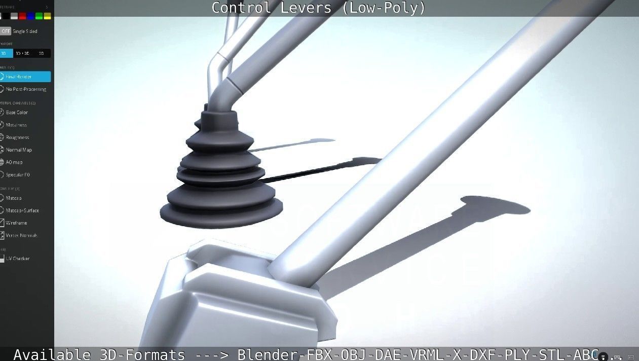 Control Levers - Low Poly Low-poly 3D model_58