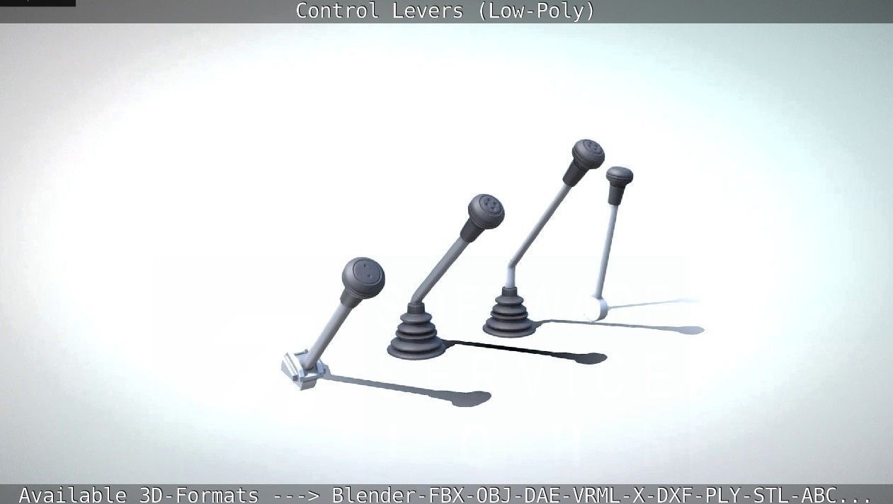 Control Levers - Low Poly Low-poly 3D model_77
