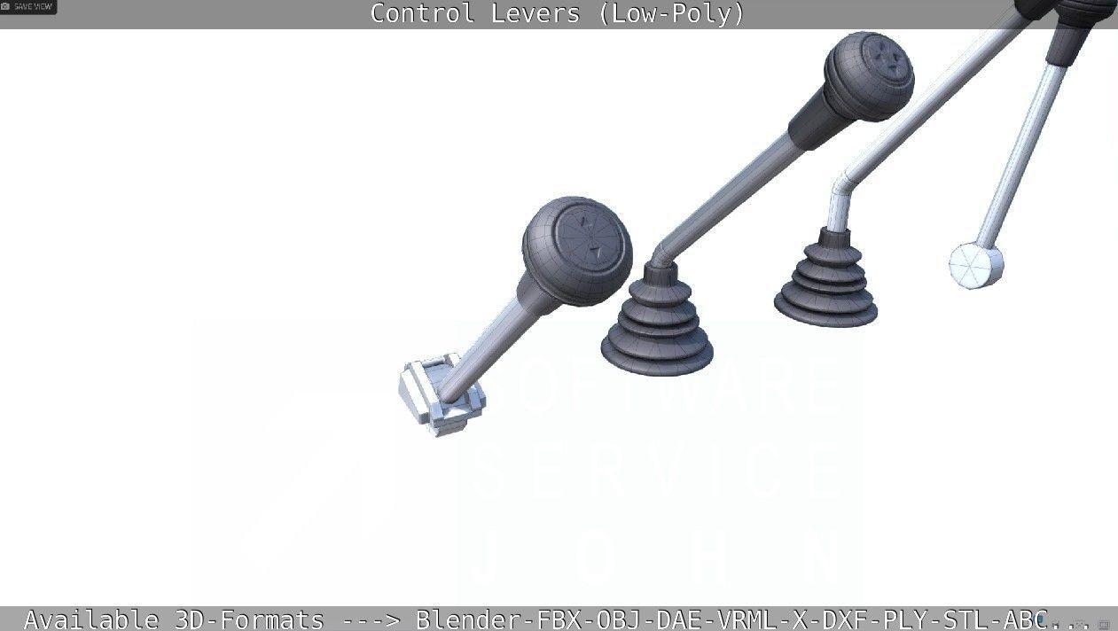Control Levers - Low Poly Low-poly 3D model_30