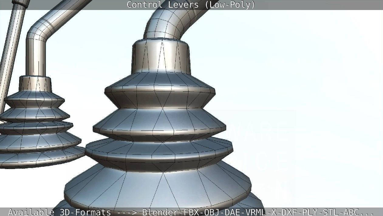 Control Levers - Low Poly Low-poly 3D model_20