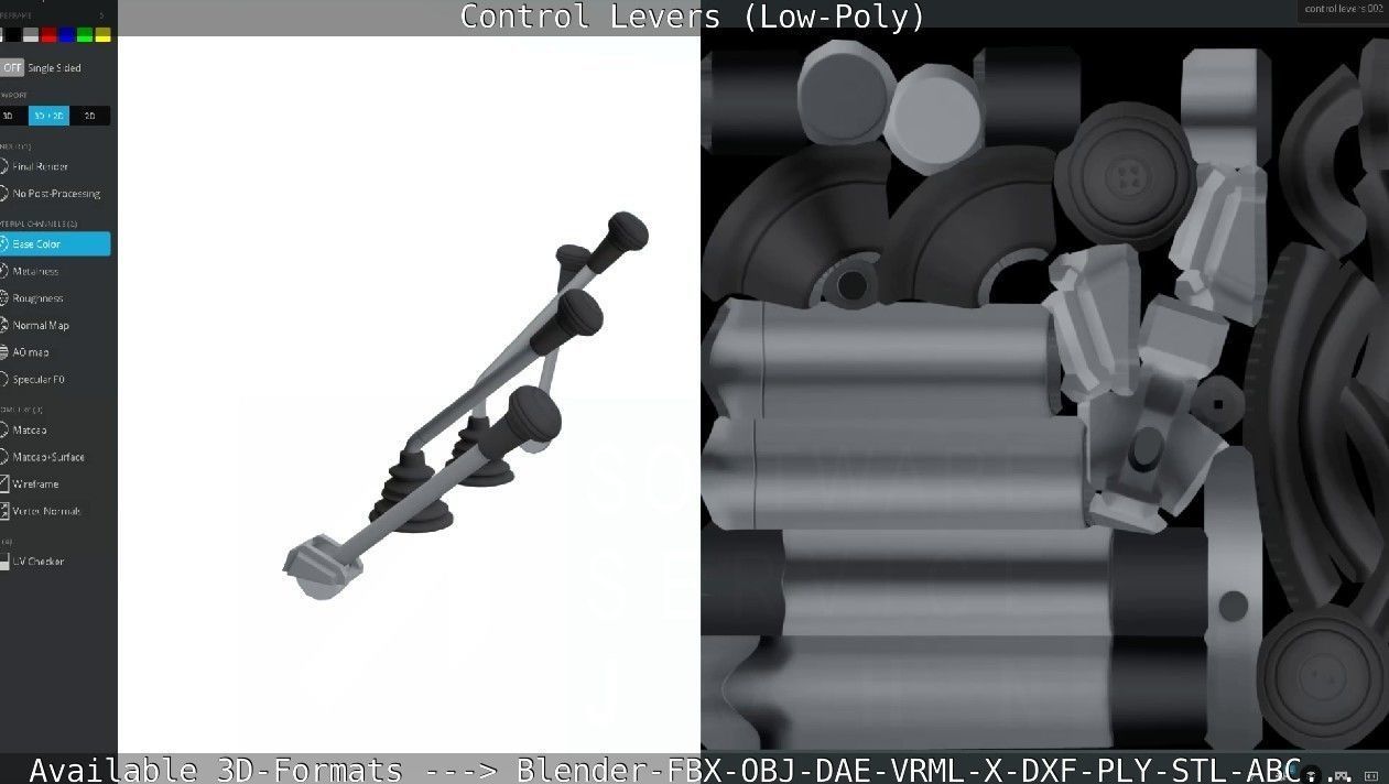 Control Levers - Low Poly Low-poly 3D model_37