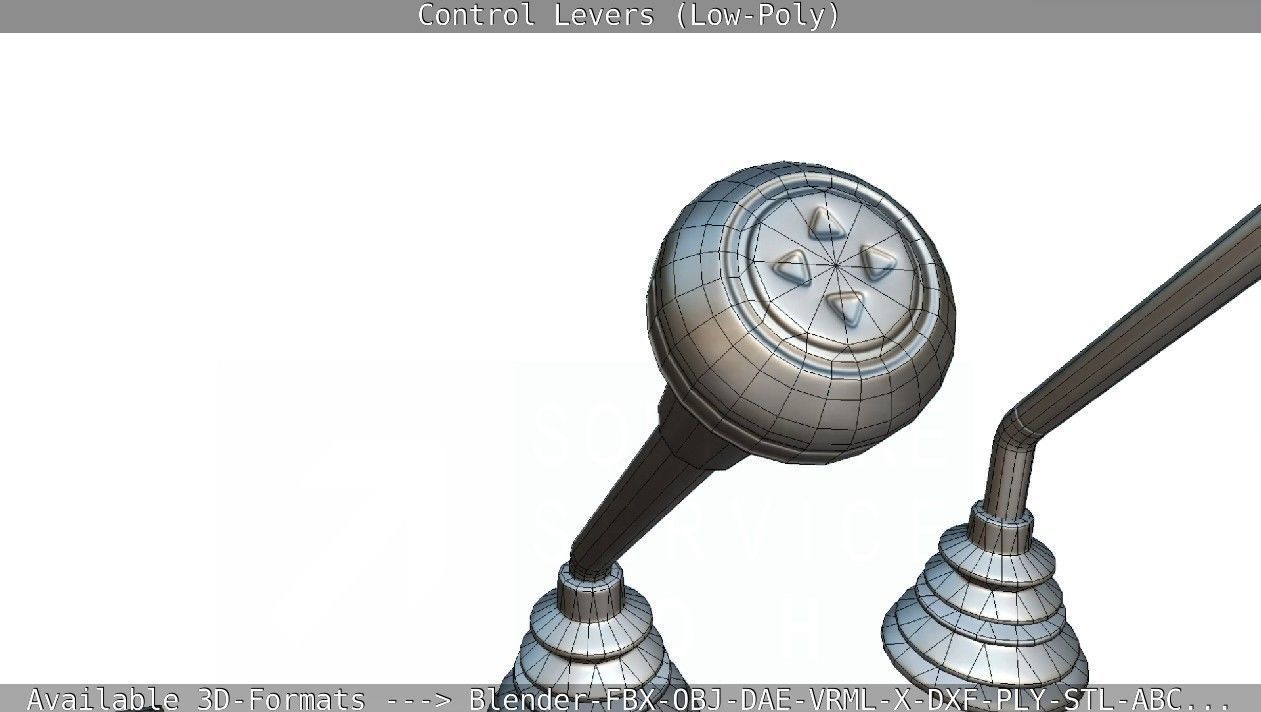 Control Levers - Low Poly Low-poly 3D model_17