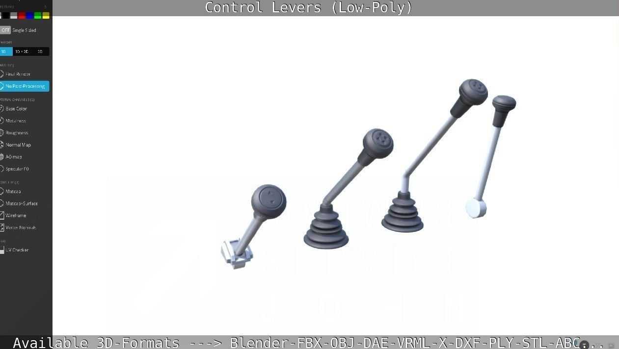 Control Levers - Low Poly Low-poly 3D model_53