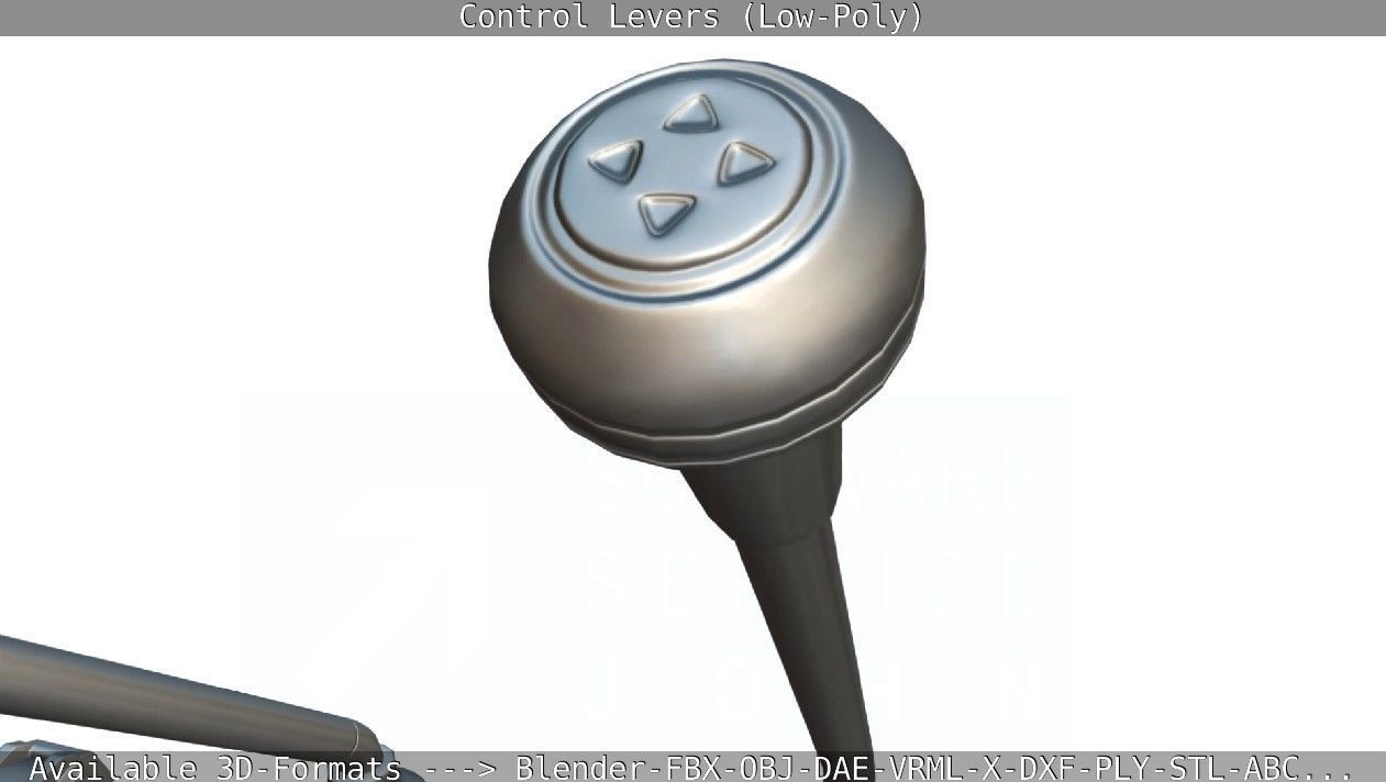 Control Levers - Low Poly Low-poly 3D model_14