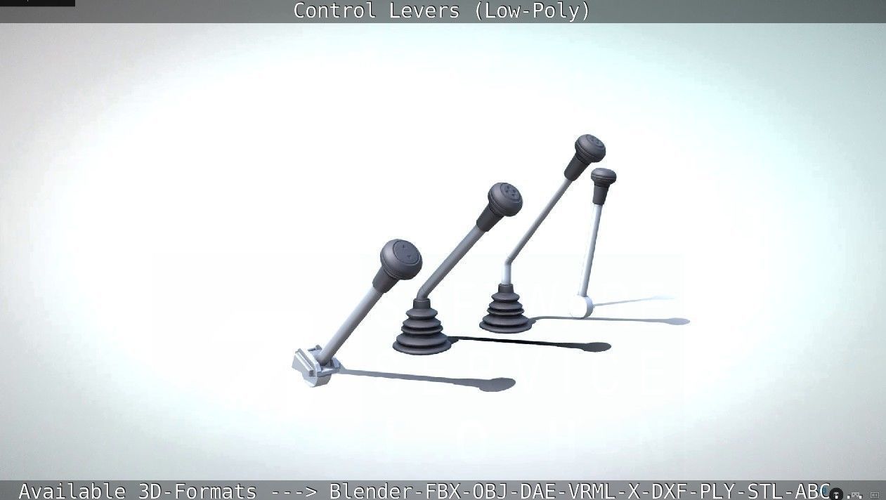 Control Levers - Low Poly Low-poly 3D model_78