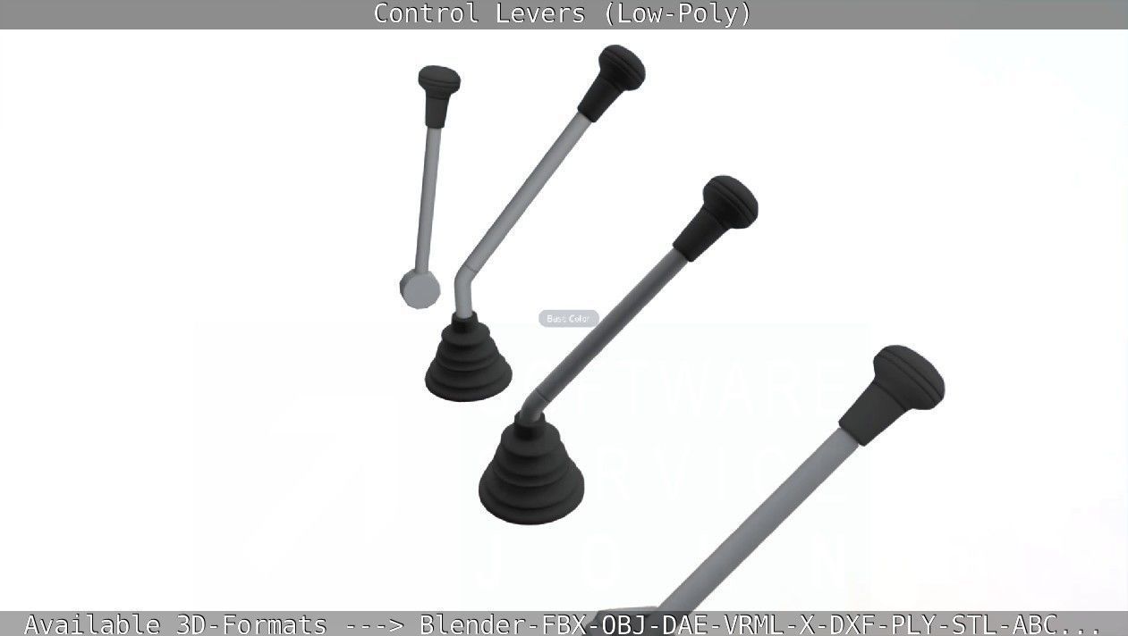 Control Levers - Low Poly Low-poly 3D model_6