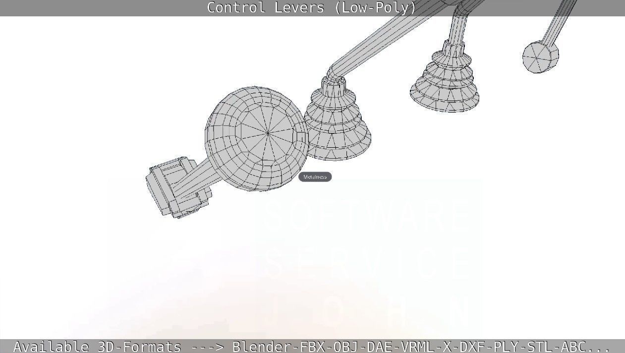 Control Levers - Low Poly Low-poly 3D model_25
