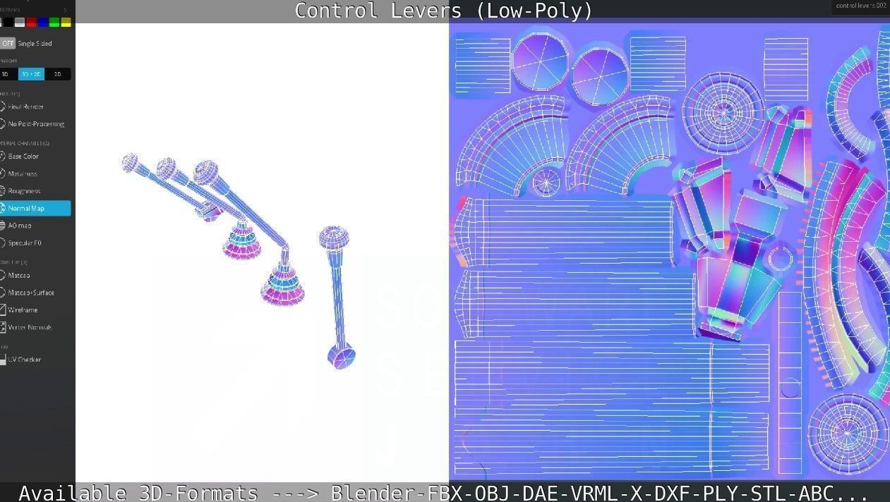 Control Levers - Low Poly Low-poly 3D model_48