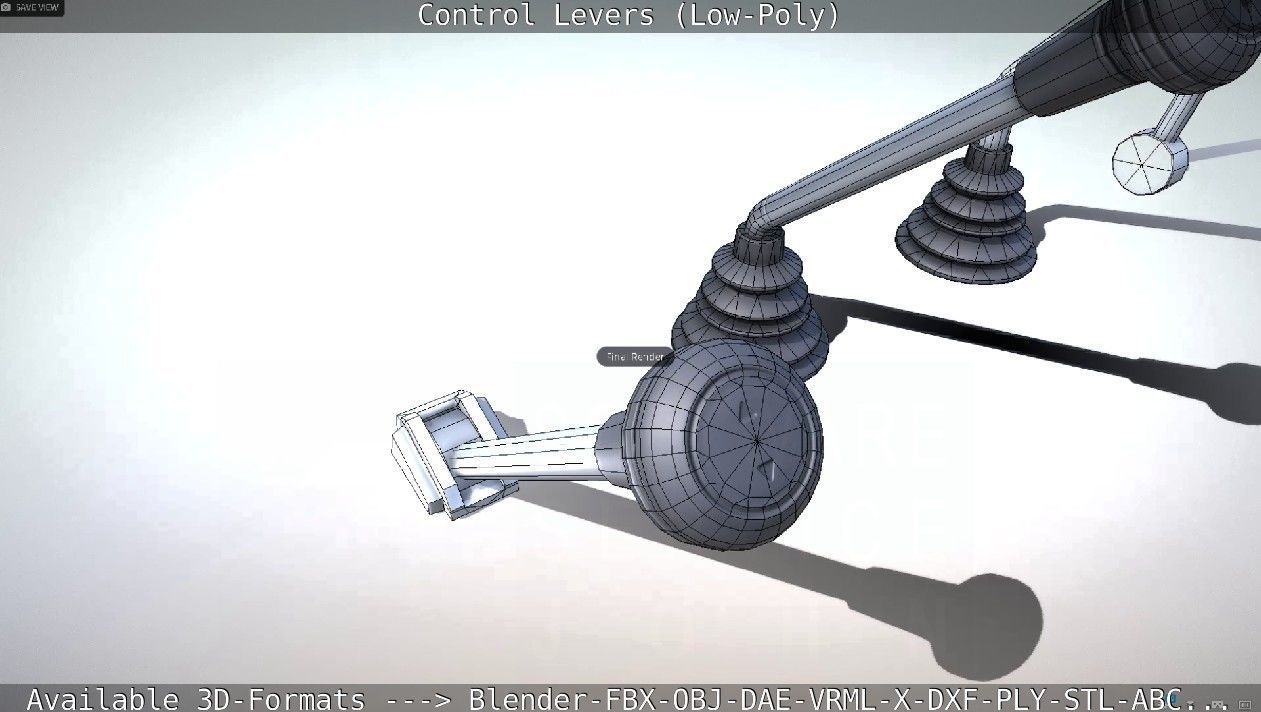 Control Levers - Low Poly Low-poly 3D model_27