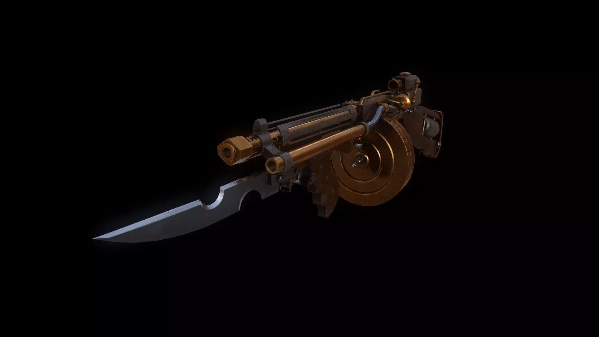 Submachine Gun Low-poly 3D model_0