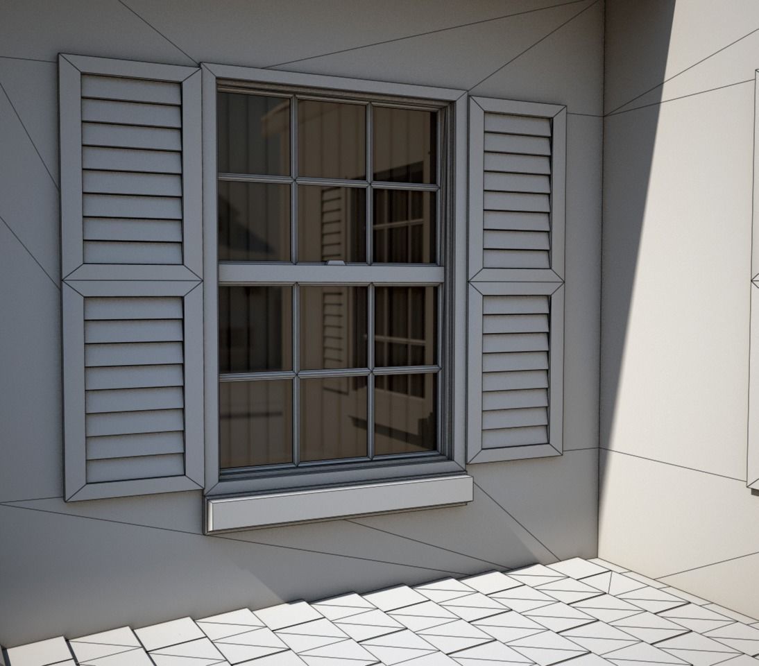 Neighborhood house with tree 3D model_27