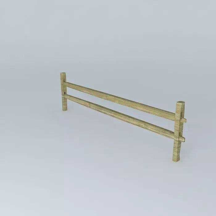 Split Rail Fence Section Free 3D model_0