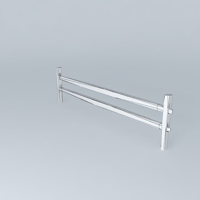 Split Rail Fence Section Free 3D model_4