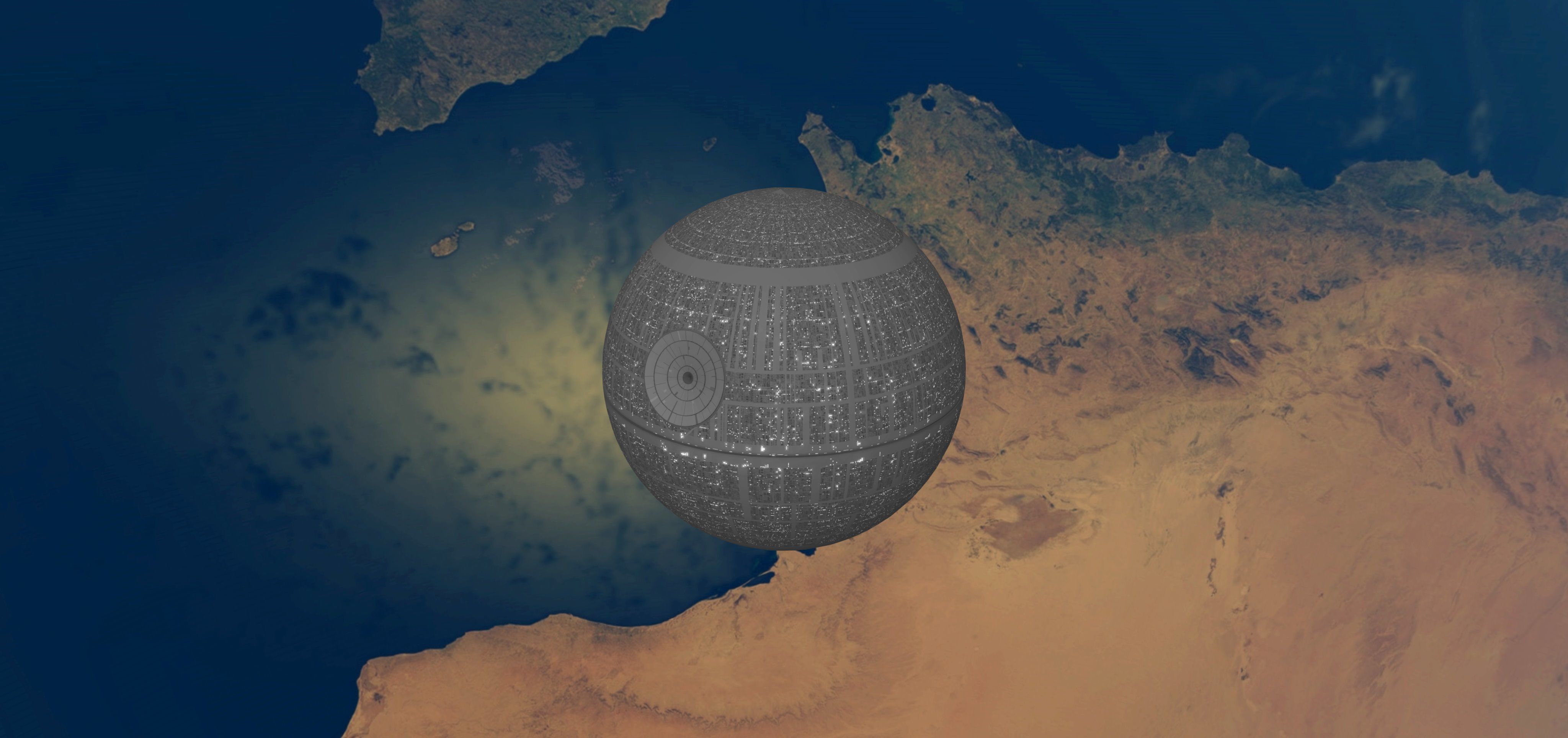STAR WARS - DEATH STAR Low-poly 3D model_1