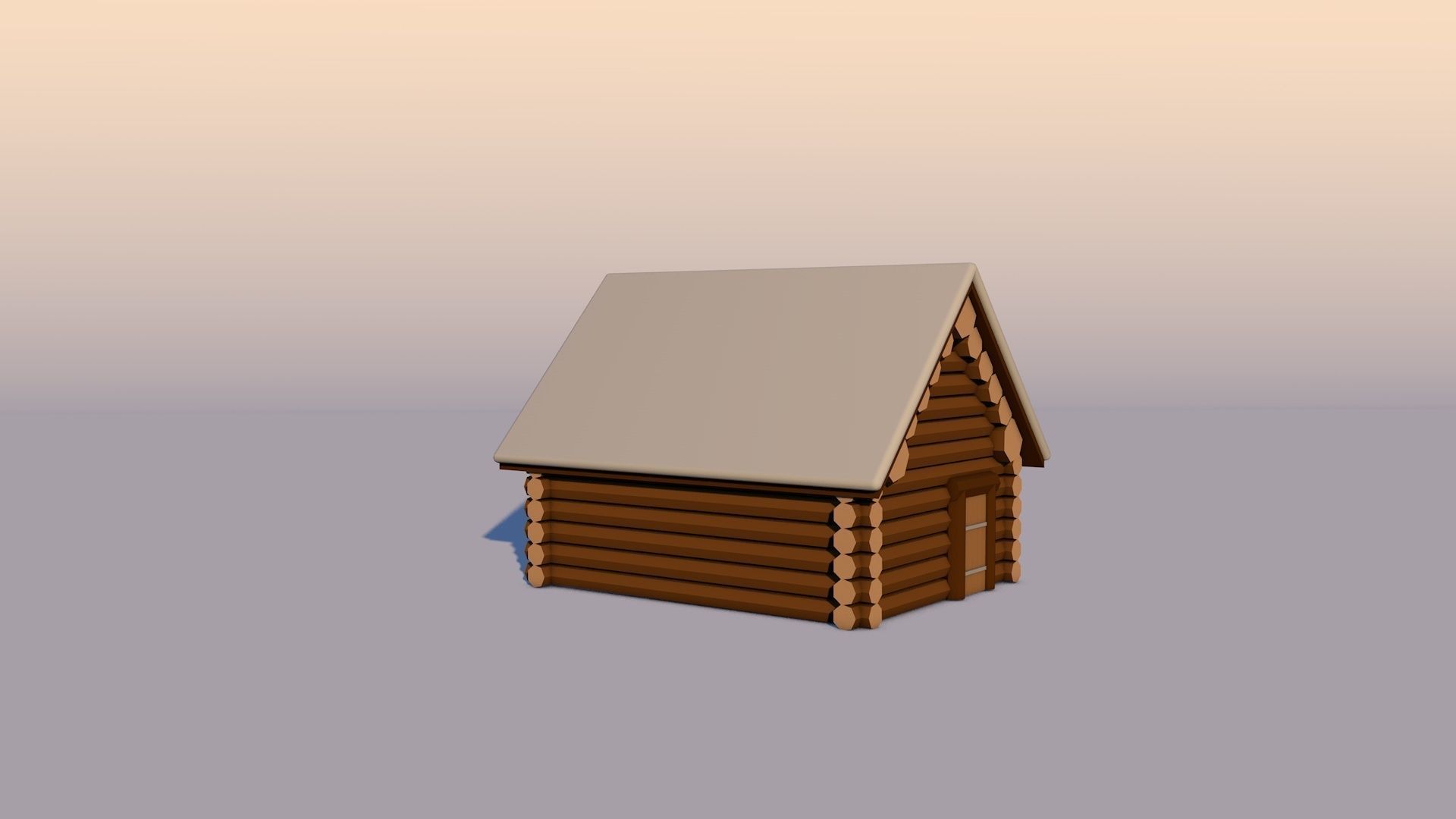  Wood hut in the winter under the snow lowpoly 3D model  Free low-poly 3D model_2