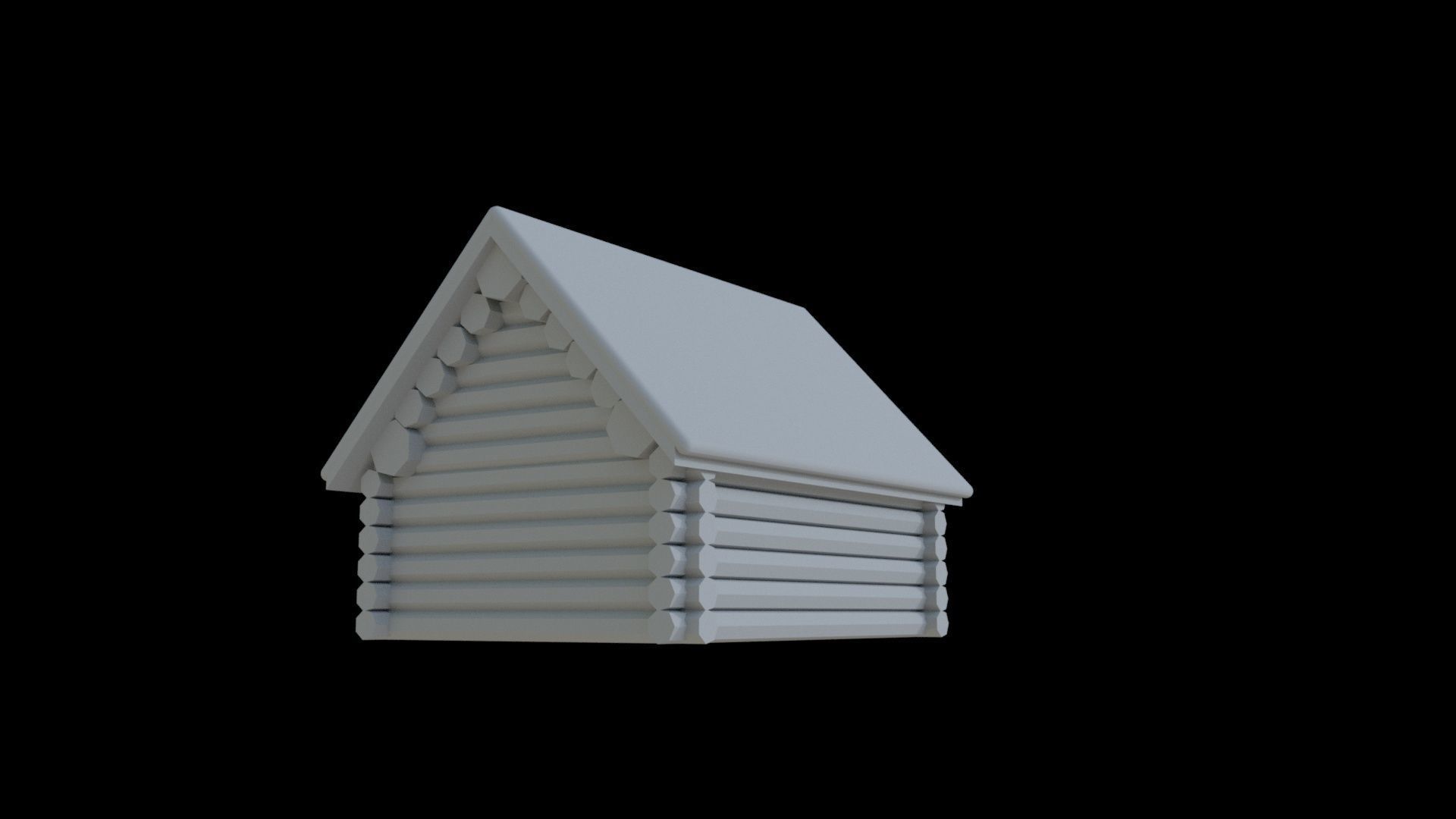  Wood hut in the winter under the snow lowpoly 3D model  Free low-poly 3D model_5