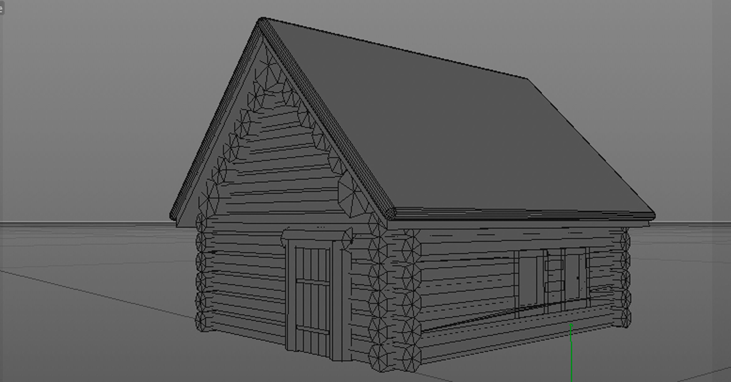  Wood hut in the winter under the snow lowpoly 3D model  Free low-poly 3D model_6