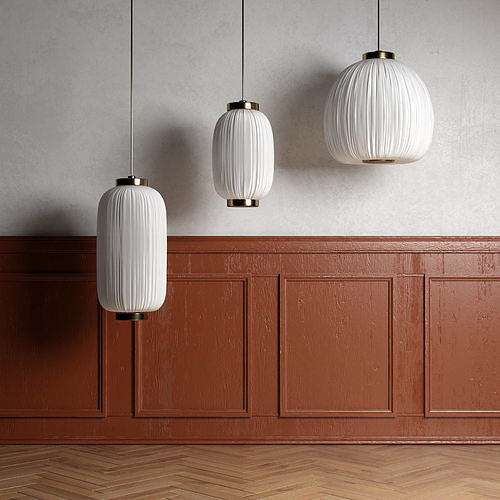 Set for interior with lamps Bloomingville 3D model