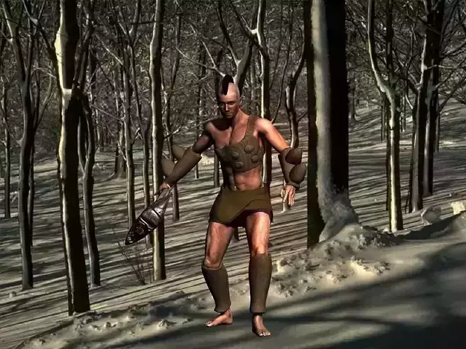 Tribal warrior quick but Fixed Low-poly 3D model