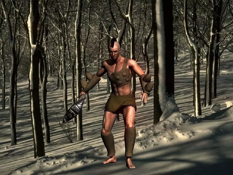 Tribal warrior quick but Fixed Low-poly 3D model