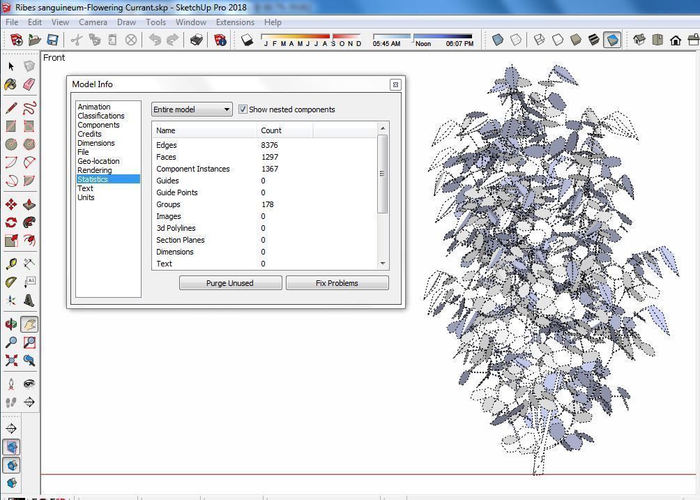 Ribes sanguineum-Flowering Currant Low-poly 3D model_4
