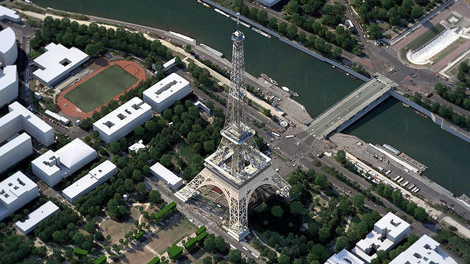 Eiffel Tower France Low-poly 3D model