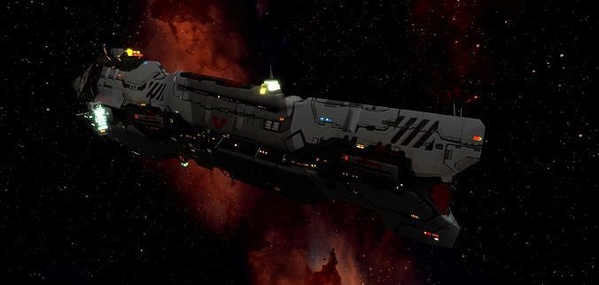 Homeworld - Vaygr Battle Cruiser Low-poly 3D model