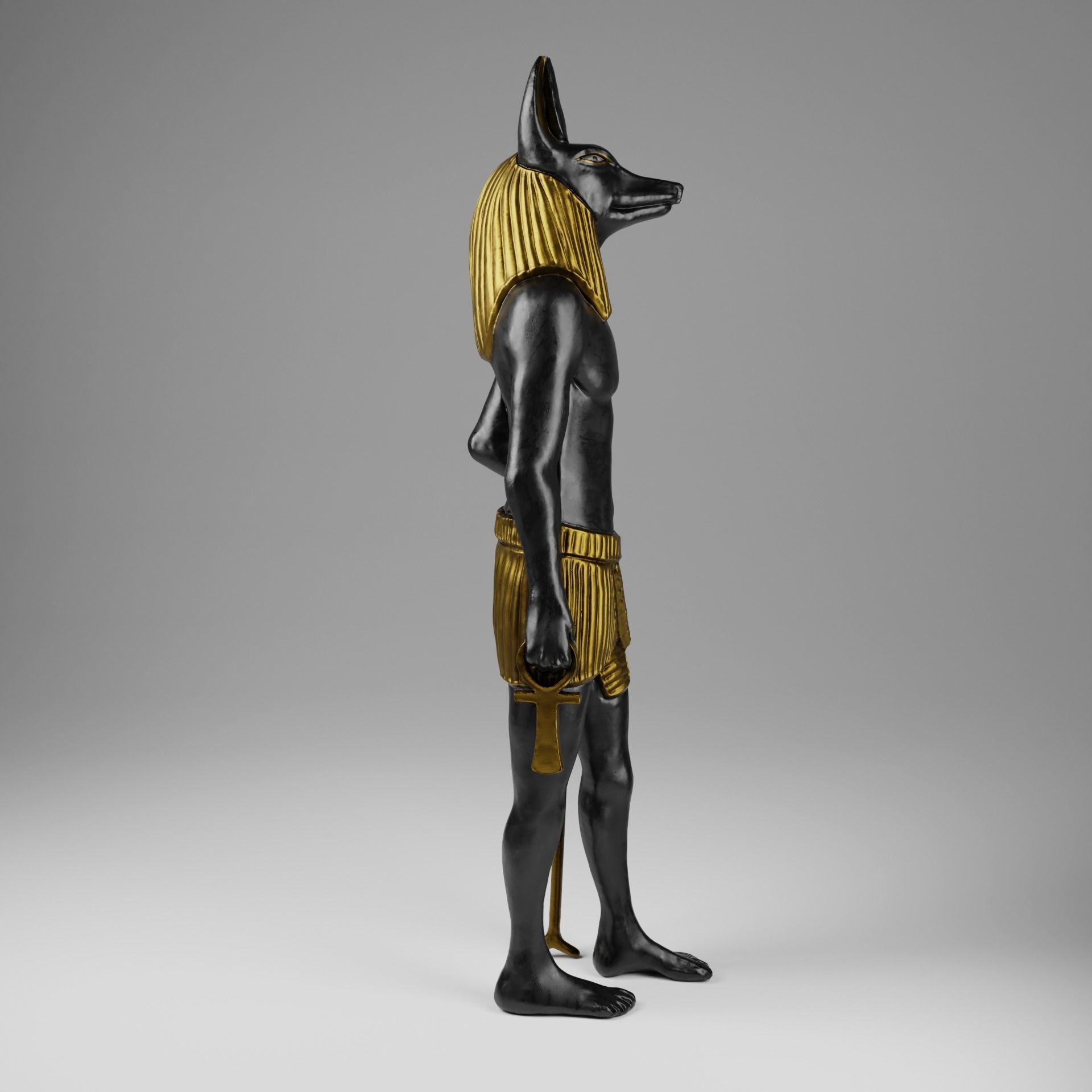Anubis Soldier Statue for VFX and Games Low-poly 3D model_7