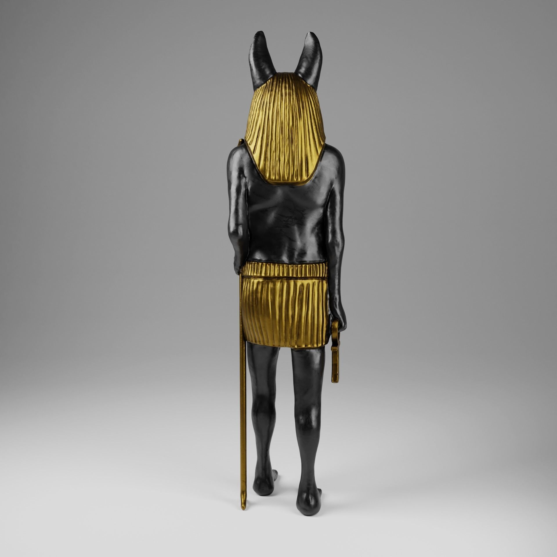 Anubis Soldier Statue for VFX and Games Low-poly 3D model_5